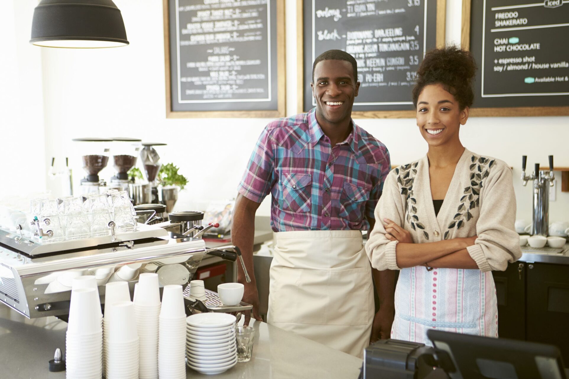 Owner and chef in kitchen 